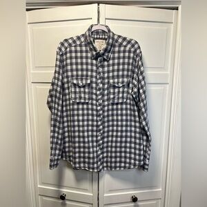 Hudson & Barrow NYC Long Sleeve Buffalo Check Button Up Shirt Size Large